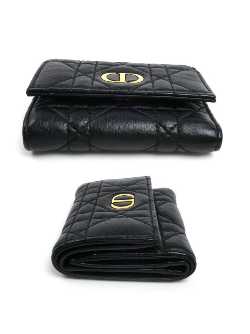 Dior Caro Veronia Trifold Wallet Black - Picture 3 of 9